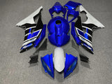 Blue, White and Black Fairing Kit for a 2008, 2009, 2010, 2011, 2012, 2013, 2014, 2015 & 2016 Yamaha YZF-R6 motorcycle