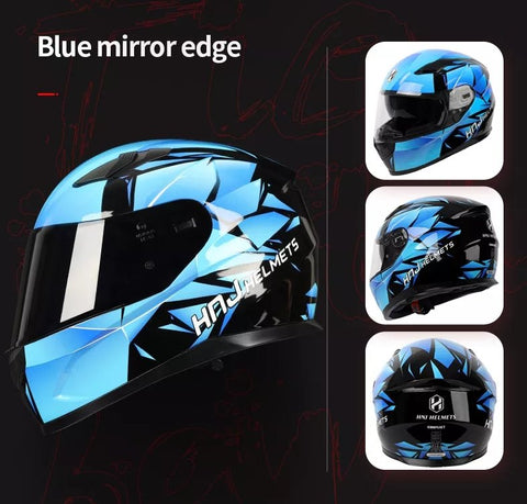 Blue and Black Edge HNJ Full-Face Motorcycle Helmet is brought to you by KingsMotorcycleFairings.com