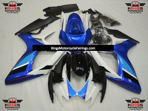 Suzuki GSXR600 (2006-2007) Blue, Black, White, Light Blue & Red Fairings