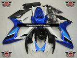 Blue, Black, White, Light Blue and Red Fairing Kit for a 2006 & 2007 Suzuki GSX-R600 motorcycle