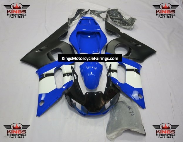 Yamaha YZF-R6 (1998-2002) Blue, Black, White & Matte Black Fairings