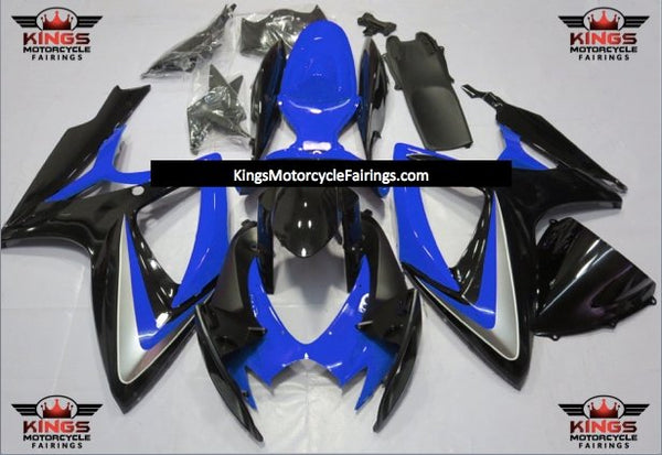 Suzuki GSXR600 (2006-2007) Blue, Black & Silver Fairings