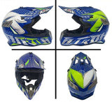 Blue, Green & Gray Dirt Bike Motorcycle Helmet at KingsMotorcycleFairings.com