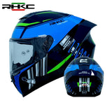 Blue, Green & Gray Shocks Motorcycle Helmet at KingsMotorcycleFairings.com