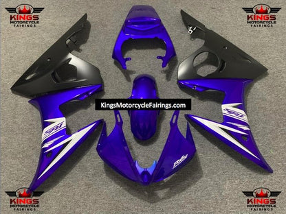 Yamaha YZF-R6 Fairings (2003-2004) Blue, Matte Black, White at KingsMotorcycleFairings.com