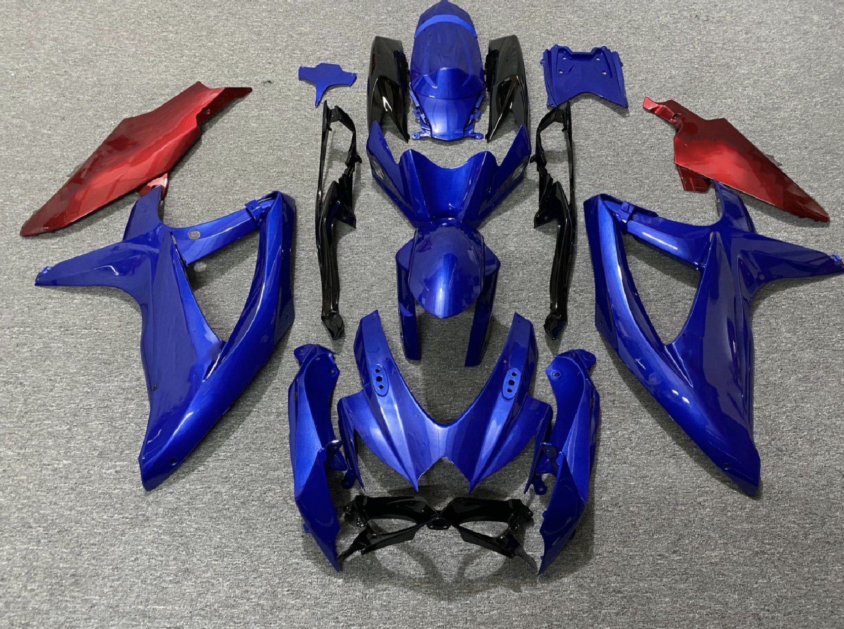 Blue, Red and Black Fairing Kit for a 2008, 2009 & 2010 Suzuki GSX-R750 motorcycle