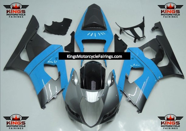 Suzuki GSXR1000 (2003-2004) Blue, Silver & Black Fairings