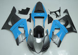 Blue, Silver and Black Fairing Kit for a 2003 & 2004 Suzuki GSX-R1000 motorcycle