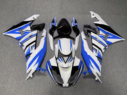 White, Blue and Black Fairing Kit for a 2007 & 2008 Kawasaki Ninja ZX-6R 636 motorcycle
