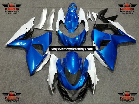 Suzuki GSXR1000 (2009-2016) Blue, Silver & White Fairings