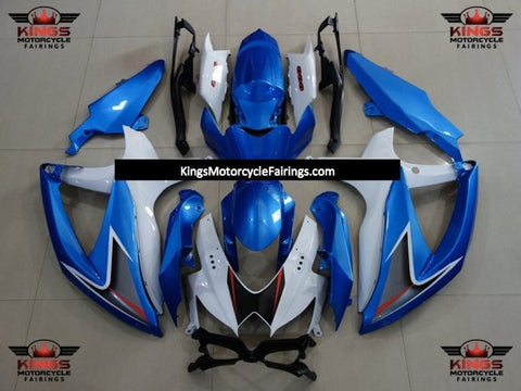 Suzuki GSXR600 (2008-2010) Blue, White, Gray & Red Fairings