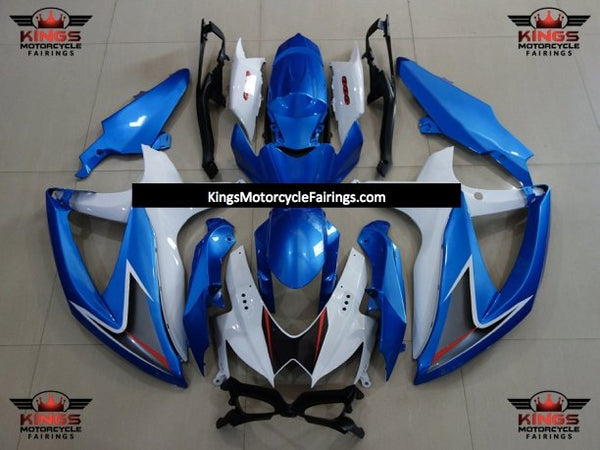 Suzuki GSXR750 (2008-2010) Blue, White, Gray & Red Fairings