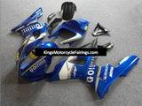 Blue, White and Yellow GO Fairing Kit for a 2000 & 2001 Yamaha YZF-R1 motorcycle
