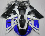 Blue, White and Black Fairing Kit for a 1998, 1999, 2000, 2001 & 2002 Yamaha YZF-R6 motorcycle
