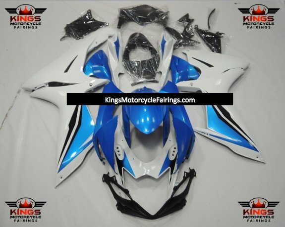 Suzuki GSXR600 (2011-2023) Blue, White & Light Blue Fairings at KingsMotorcycleFairings.com