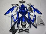 Blue, White and Silver Fairing Kit for a 2008, 2009, & 2010 Suzuki GSX-R600 motorcycle