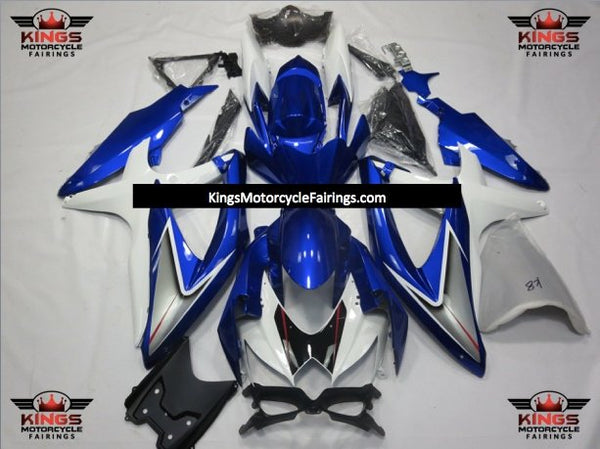 Suzuki GSXR600 (2008-2010) Blue, White & Silver Fairings