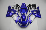 Blue, White and Silver Fairing Kit for a 1998, 1999, 2000, 2001 & 2002 Yamaha YZF-R6 motorcycle.