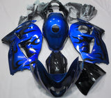 Blue and Black Flame Fairing Kit for a 1999, 2000, 2001, 2002, 2003, 2004, 2005, 2006, & 2007 Suzuki GSX-R1300 Hayabusa motorcycle