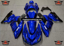 Fairing kit for a Kawasaki Ninja ZX14R (2006-2011) Blue & Black Flames
