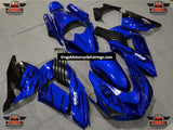 Blue and Black Flame Fairing Kit for a 2006, 2007, 2008, 2009, 2010 & 2011 Kawasaki Ninja ZX-14R motorcycle