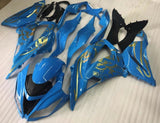 Blue and Gold Fairing Kit for a 2016, 2017, 2018, 2019 & 2020 Kawasaki Ninja ZX-10R motorcycle