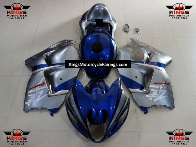 Suzuki GSXR1300 Hayabusa (1999-2007) Dark Blue & Silver Fairings at KingsMotorcycleFairings.com