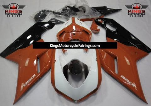 Ducati 848 (2007-2014) White, Orange Brown & Black Fairings