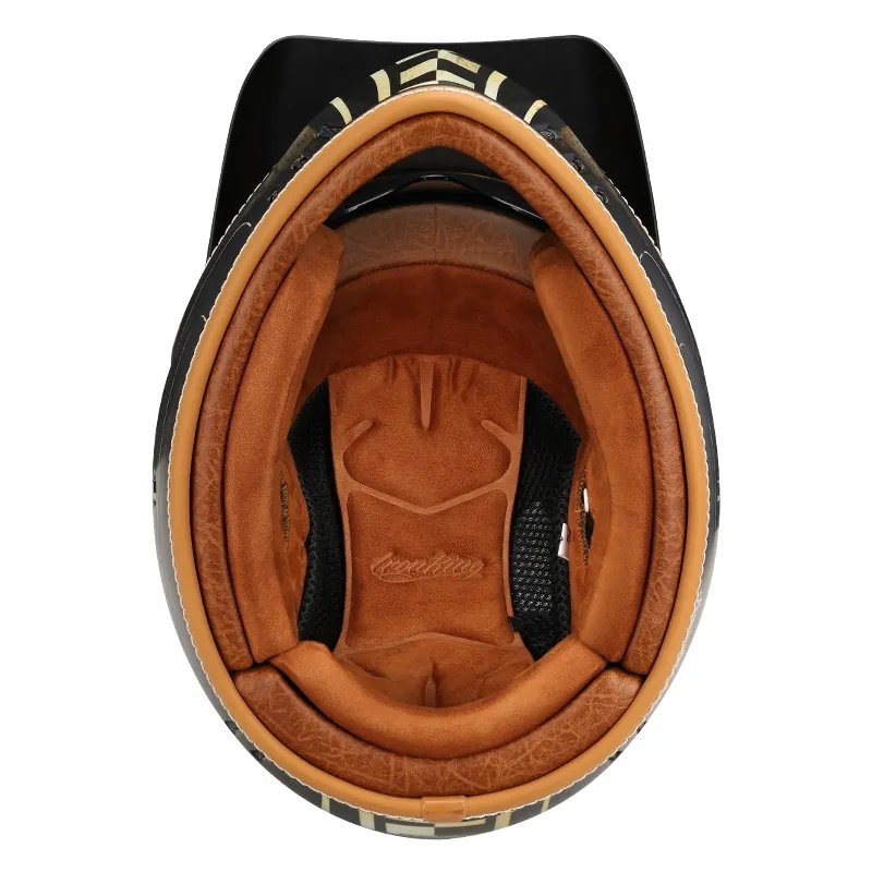 Brown Retro Beasley Open-Face Motorcycle Helmet is brought to you by KingsMotorcycleFairings.com