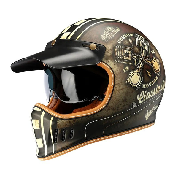 Brown Retro Beasley Open-Face Motorcycle Helmet is brought to you by KingsMotorcycleFairings.com
