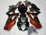 Burnt Orange, Black, Silver and Matte Black Fairing Kit for a 2007 & 2008 Suzuki GSX-R1000 motorcycle