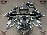 Camouflage Gray, Black and White Fairing Kit for a 2000, 2001, 2002 & 2003 Suzuki GSX-R600 motorcycle