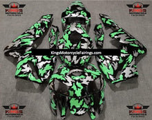 Honda CBR600RR (2005-2006) Black, Silver & Light Green Camouflage Fairings