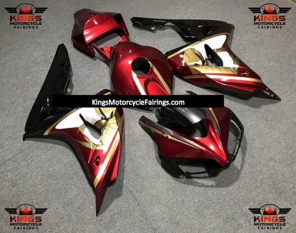 Candy Apple Red and Gold Anime Fairing Kit for a 2006 & 2007 Honda CBR1000RR motorcycle