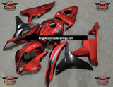 Red and Matte Black Fairing Kit for a 2007 and 2008 Honda CBR600RR motorcycle.