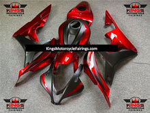 Candy Apple Red and Matte Black Fairing Kit for a 2007 and 2008 Honda CBR600RR motorcycle