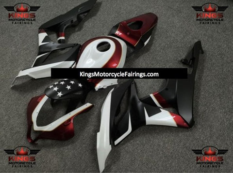 Honda CBR600RR (2009-2012) Candy Apple Red, Matte Black, Gold & White Star Fairings