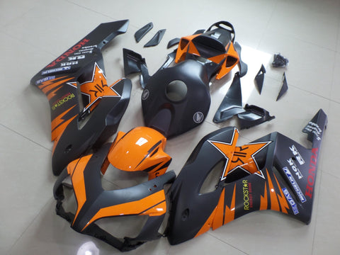 Honda CBR1000RR (2004-2005) Matte Black & Gloss Orange Rockstar Fairings