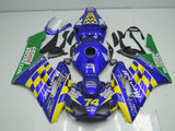 Blue, Yellow, Green and White Movistar Fairing Kit for a 2004 and 2005 Honda CBR1000RR motorcycle