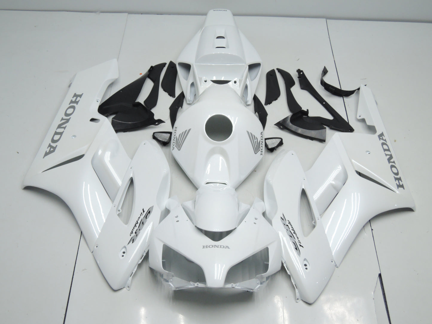 White and Silver Fairing Kit for a 2004 and 2005 Honda CBR1000RR motorcycle