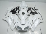 White and Silver Fairing Kit for a 2004 and 2005 Honda CBR1000RR motorcycle