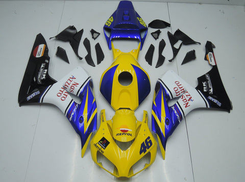 Yellow, Blue, White and Black Nastro Azzurro Fairing Kit for a 2006 & 2007 Honda CBR1000RR motorcycle