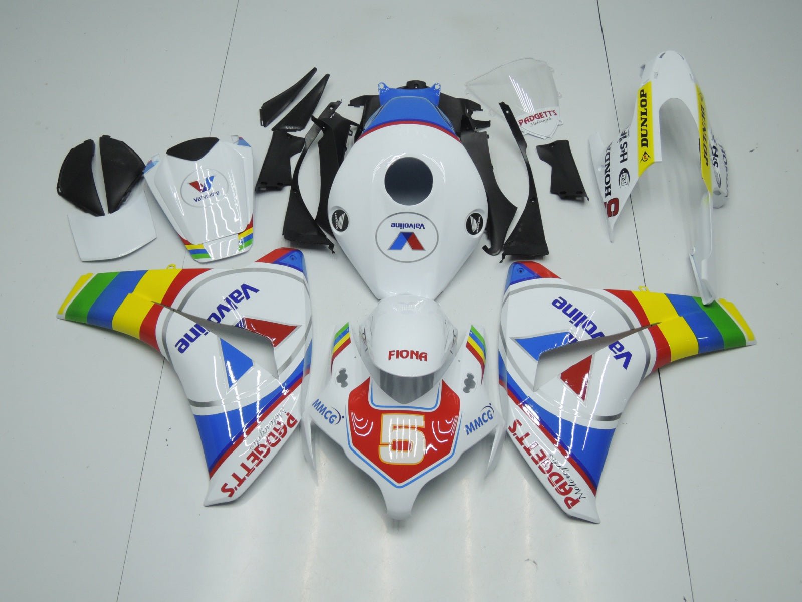 White, Blue and Red Valvoline Fairing Kit for a 2008, 2009, 2010 & 2011 Honda CBR1000RR motorcycle