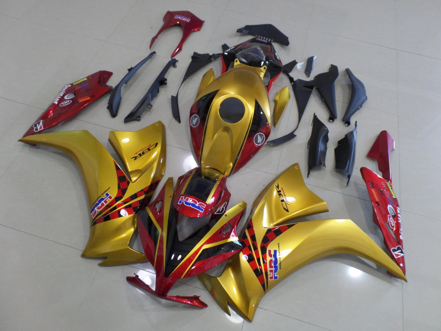 Gold, Red and Black Fairing Kit for a 2012, 2013, 2014, 2015 & 2016 Honda CBR1000RR motorcycle