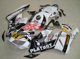 White and Black Playboy Fairing Kit for a 2004 & 2005 Honda CBR1000RR motorcycle