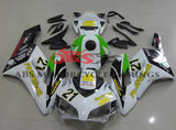 White, Black, Green and Yellow Professor Fairing Kit for a 2004 & 2005 Honda CBR1000RR motorcycle