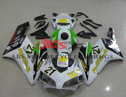 Honda CBR1000RR (2004-2005) White, Black, Green & Yellow Professor Fairings