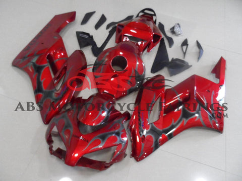 Honda CBR1000RR (2004-2005) Red & Gray Tribal Flame Fairings
