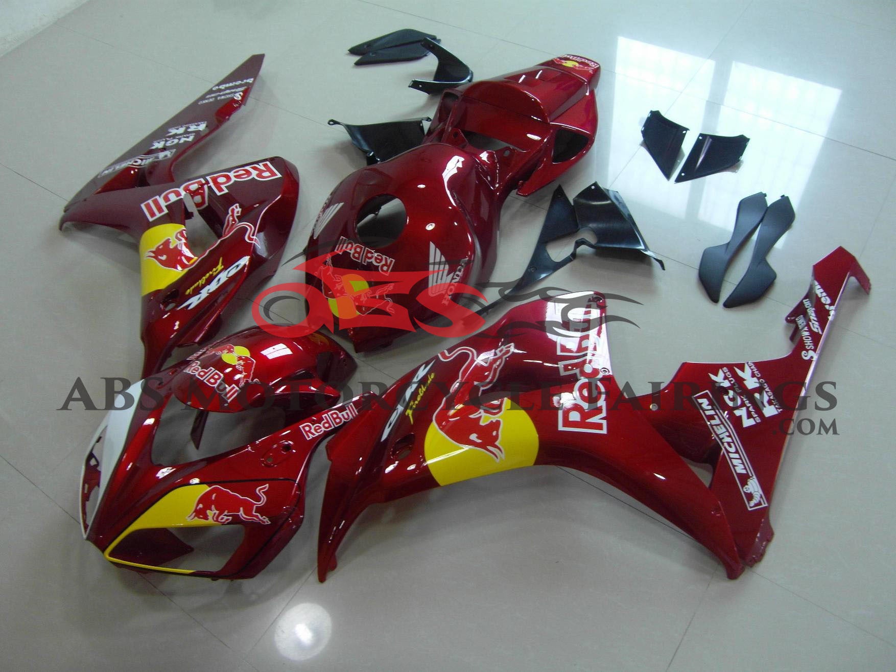 Honda CBR1000RR Fairings (2006-2007) Candy Red RedBull at KingsMotorcycleFairings.com