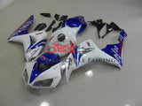 White and Blue Fairing Kit for a 2006 & 2007 Honda CBR1000RR motorcycle